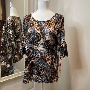 3 for $22 – Ruby Rd Animal Print Top NWT!– Med